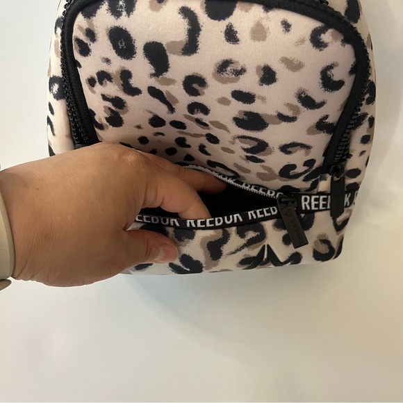 🐆 Reebok Leopard Print Mini Backpack | Neutral Activewear Street Style Bag - Picture 9 of 11